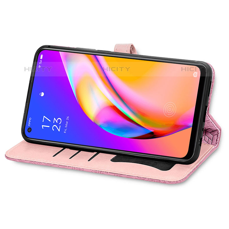 Funda de Cuero Cartera con Soporte Patron de Moda Carcasa S04D para Oppo Reno5 Z 5G