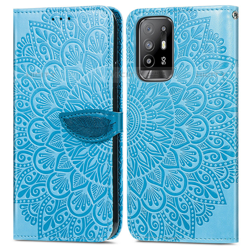 Funda de Cuero Cartera con Soporte Patron de Moda Carcasa S04D para Oppo Reno5 Z 5G