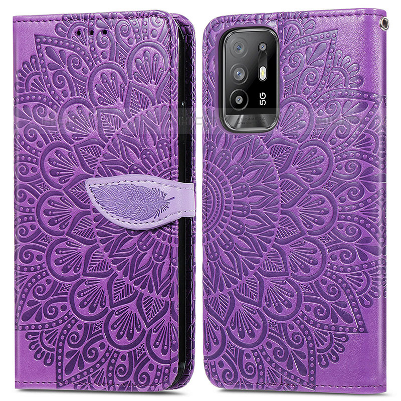 Funda de Cuero Cartera con Soporte Patron de Moda Carcasa S04D para Oppo Reno5 Z 5G