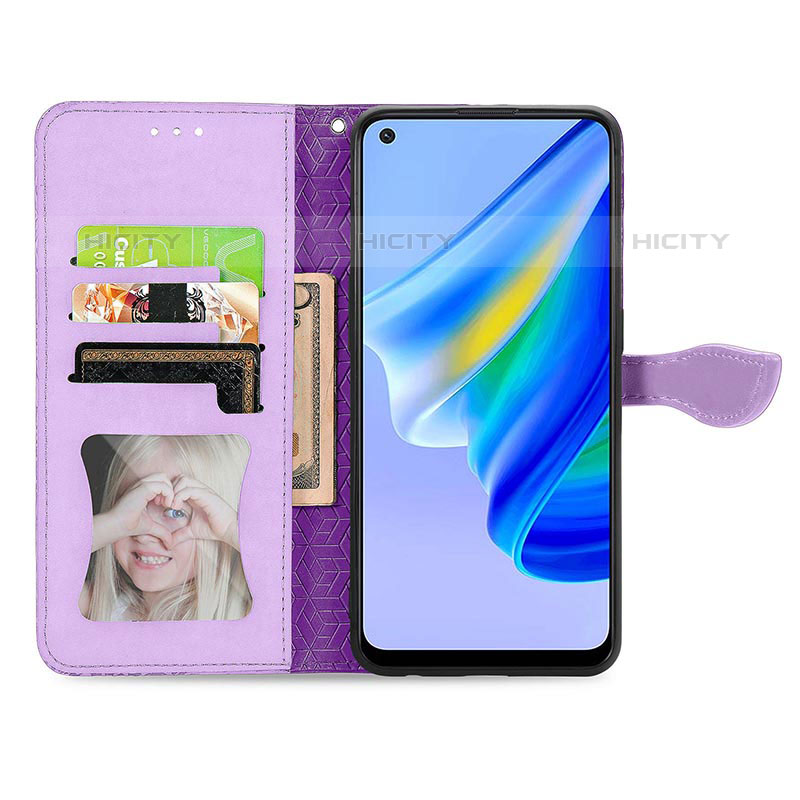 Funda de Cuero Cartera con Soporte Patron de Moda Carcasa S04D para Oppo Reno6 Lite