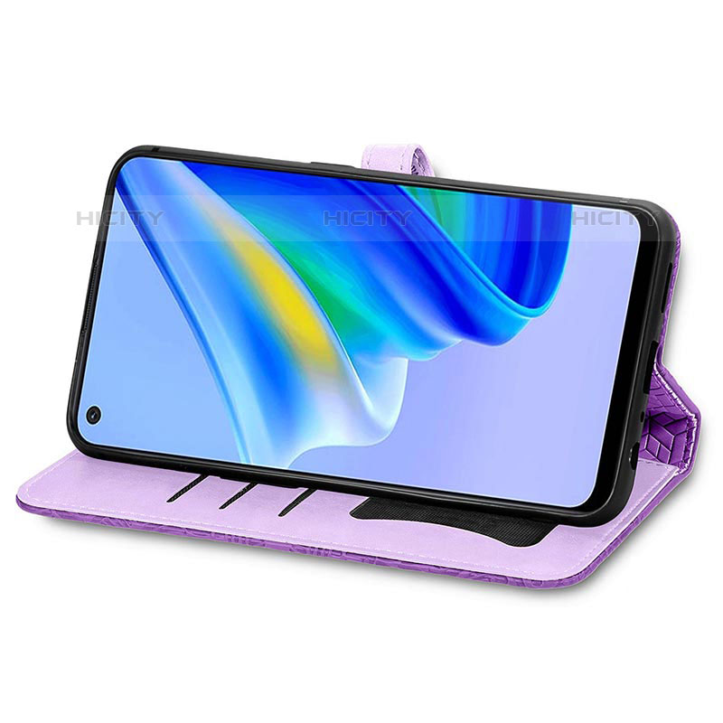 Funda de Cuero Cartera con Soporte Patron de Moda Carcasa S04D para Oppo Reno6 Lite