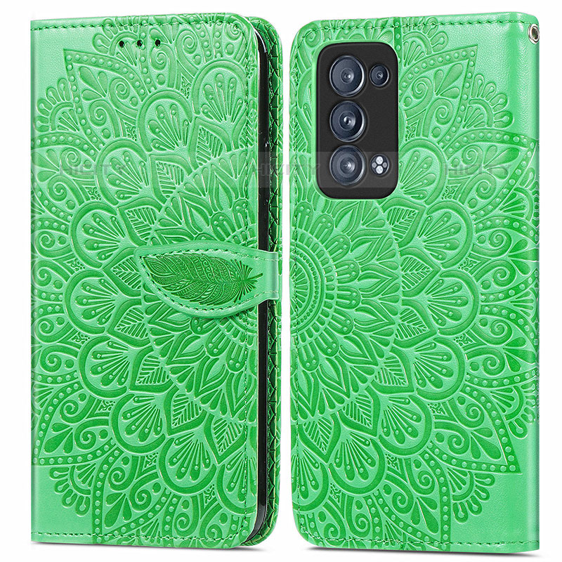 Funda de Cuero Cartera con Soporte Patron de Moda Carcasa S04D para Oppo Reno6 Pro+ Plus 5G