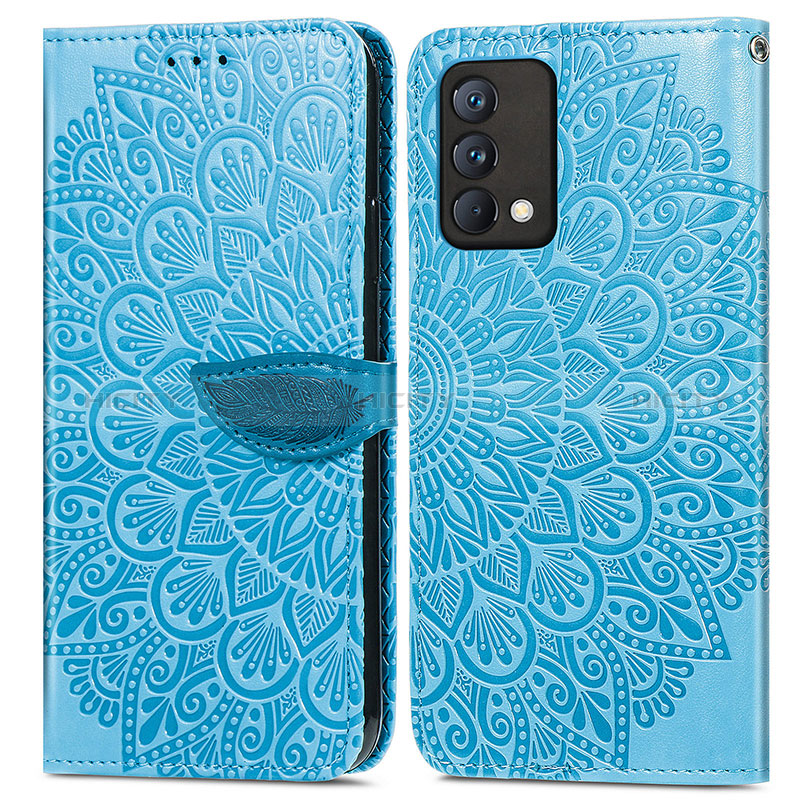 Funda de Cuero Cartera con Soporte Patron de Moda Carcasa S04D para Realme GT Master 5G Azul