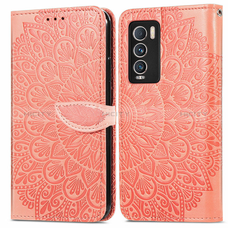 Funda de Cuero Cartera con Soporte Patron de Moda Carcasa S04D para Realme GT Master Explorer 5G Naranja