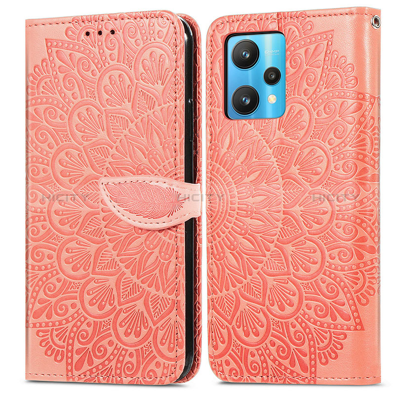 Funda de Cuero Cartera con Soporte Patron de Moda Carcasa S04D para Realme Narzo 50 Pro 5G Naranja