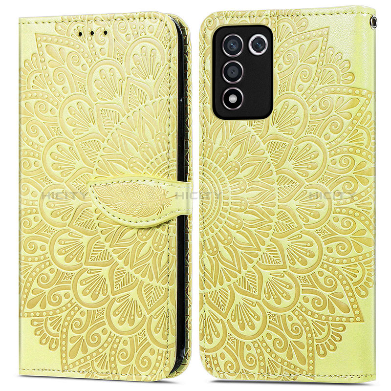 Funda de Cuero Cartera con Soporte Patron de Moda Carcasa S04D para Realme Q3s 5G