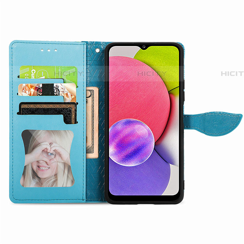 Funda de Cuero Cartera con Soporte Patron de Moda Carcasa S04D para Samsung Galaxy A03s