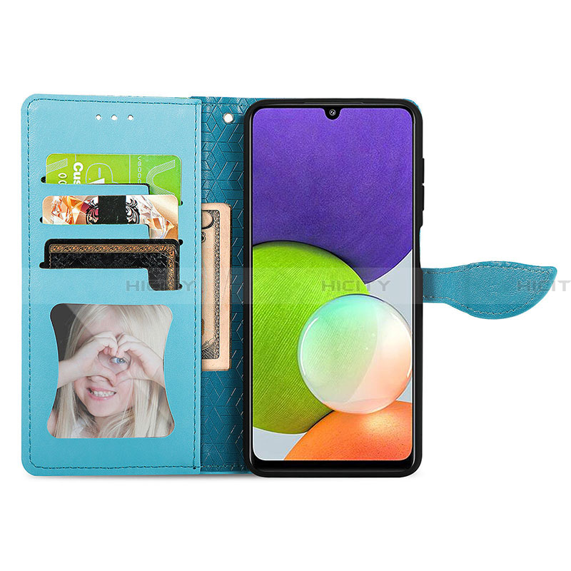 Funda de Cuero Cartera con Soporte Patron de Moda Carcasa S04D para Samsung Galaxy A22 4G