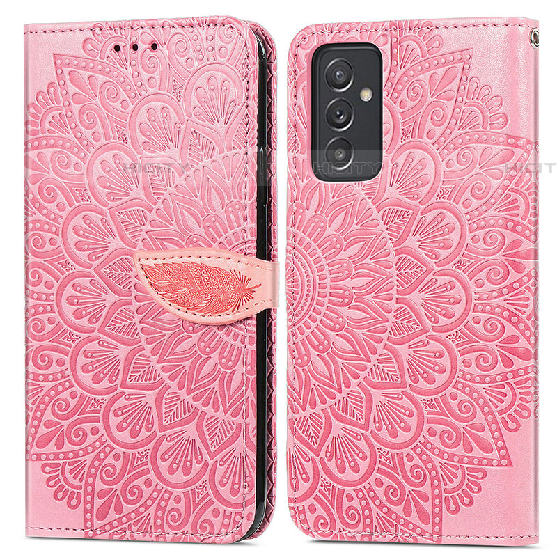 Funda de Cuero Cartera con Soporte Patron de Moda Carcasa S04D para Samsung Galaxy A25 5G Oro Rosa