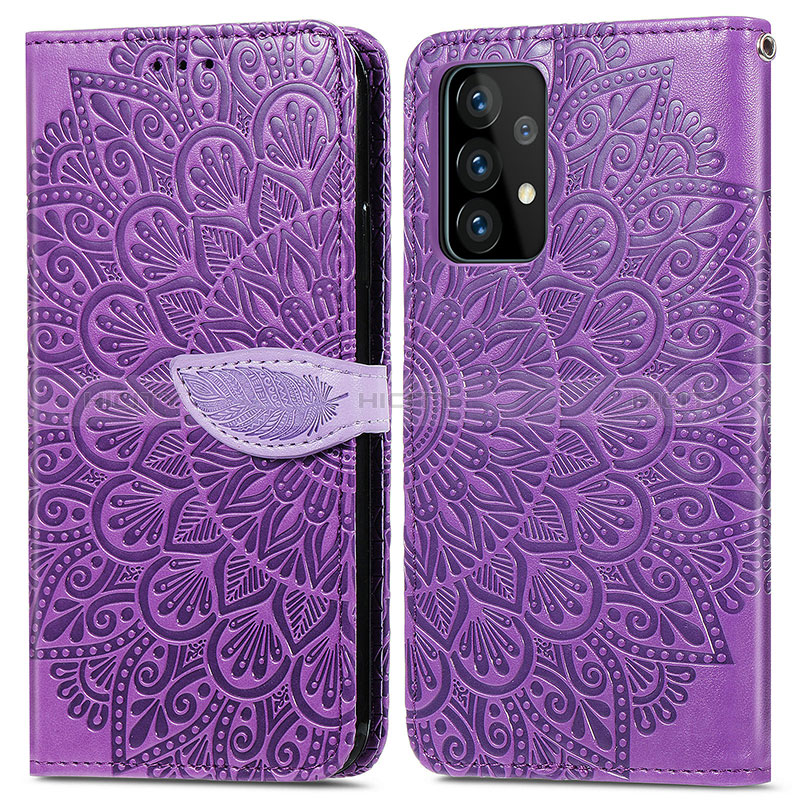 Funda de Cuero Cartera con Soporte Patron de Moda Carcasa S04D para Samsung Galaxy A52s 5G