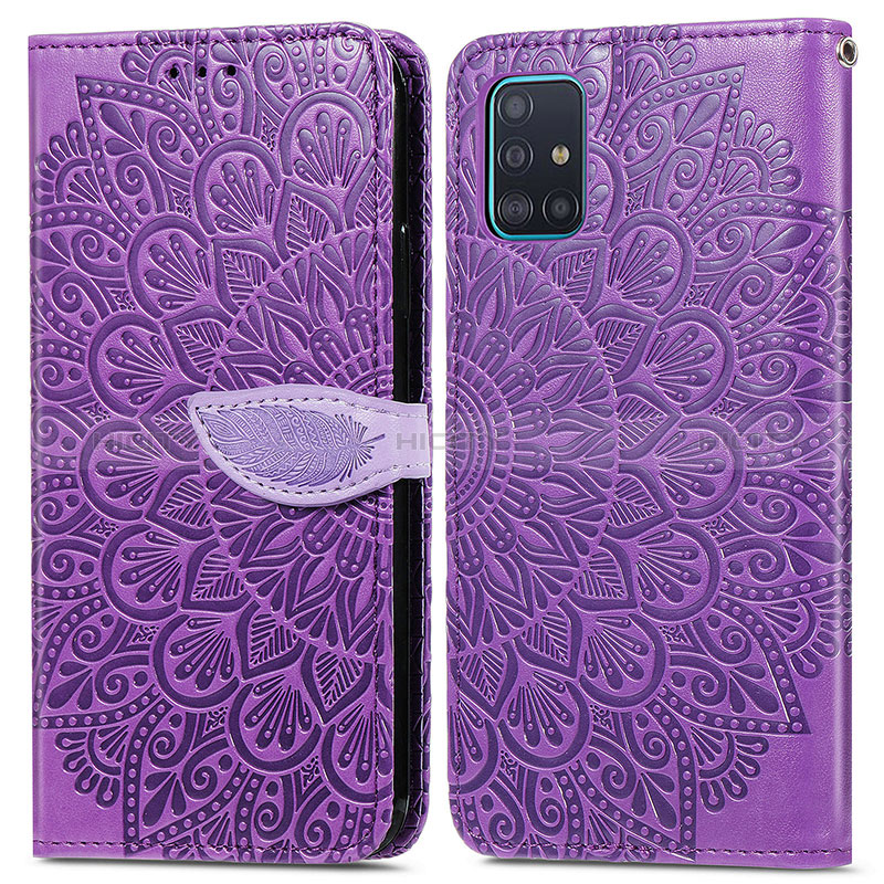 Funda de Cuero Cartera con Soporte Patron de Moda Carcasa S04D para Samsung Galaxy A71 4G A715