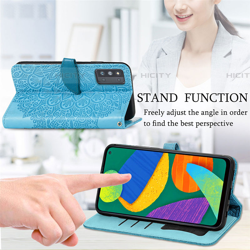 Funda de Cuero Cartera con Soporte Patron de Moda Carcasa S04D para Samsung Galaxy F52 5G