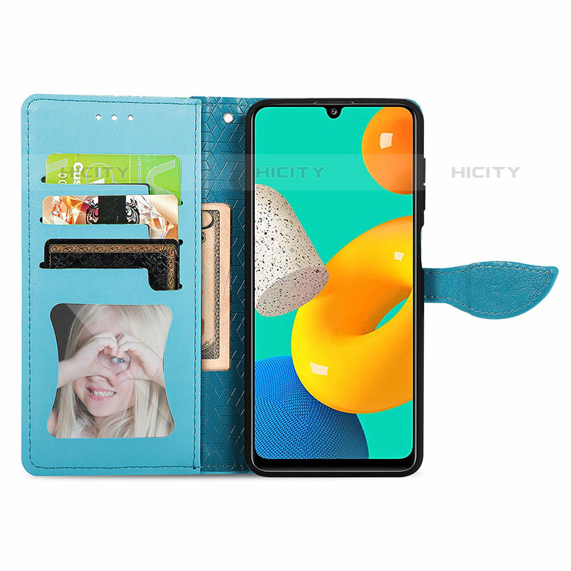 Funda de Cuero Cartera con Soporte Patron de Moda Carcasa S04D para Samsung Galaxy M32 4G