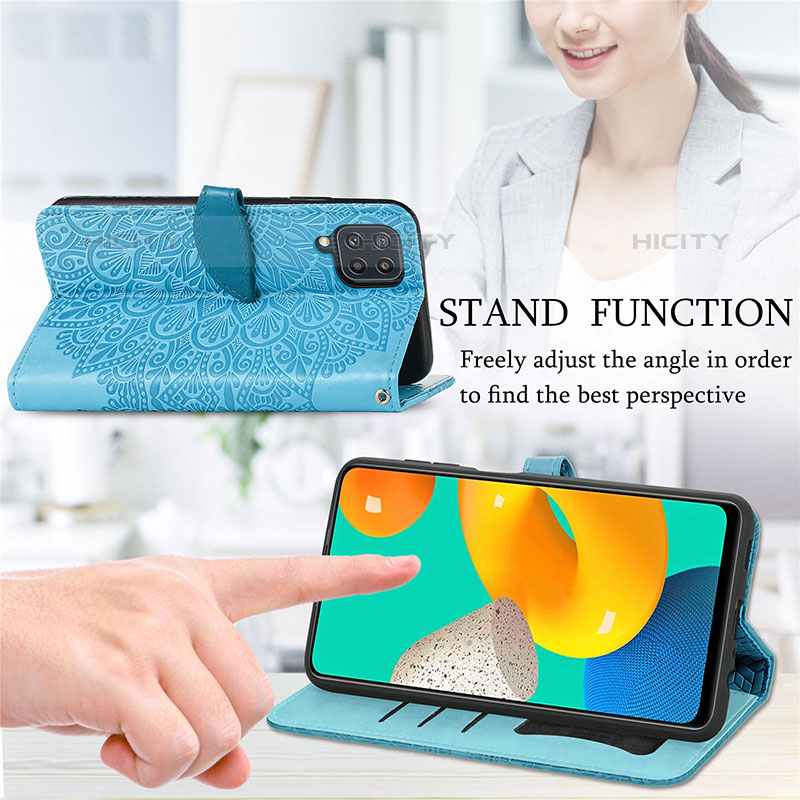 Funda de Cuero Cartera con Soporte Patron de Moda Carcasa S04D para Samsung Galaxy M32 4G