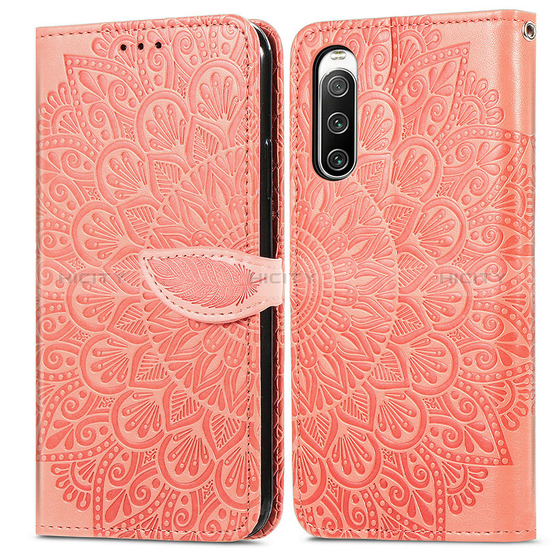 Funda de Cuero Cartera con Soporte Patron de Moda Carcasa S04D para Sony Xperia 10 IV SO-52C