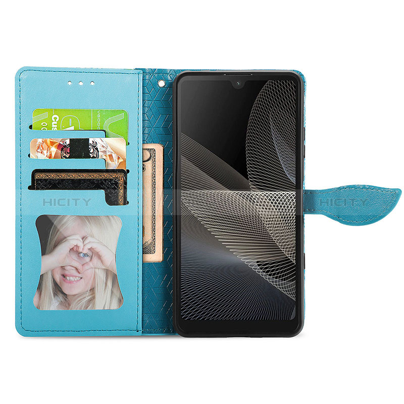 Funda de Cuero Cartera con Soporte Patron de Moda Carcasa S04D para Sony Xperia Ace II