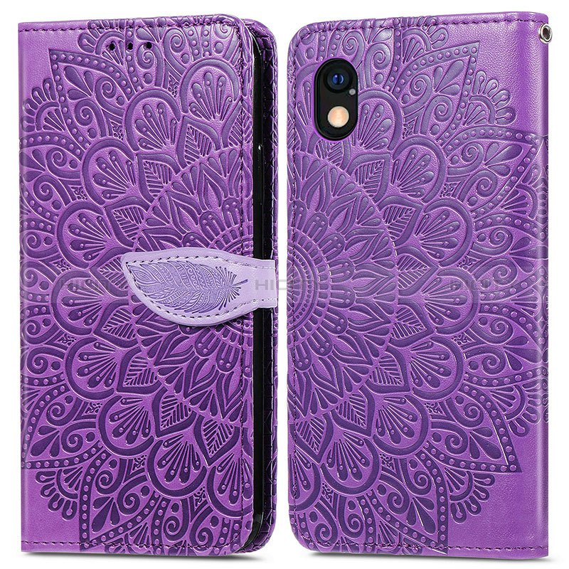 Funda de Cuero Cartera con Soporte Patron de Moda Carcasa S04D para Sony Xperia Ace III SO-53C