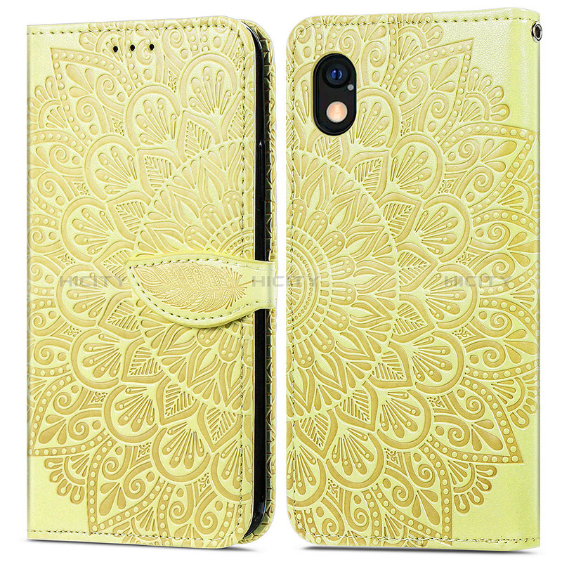 Funda de Cuero Cartera con Soporte Patron de Moda Carcasa S04D para Sony Xperia Ace III SOG08 Amarillo