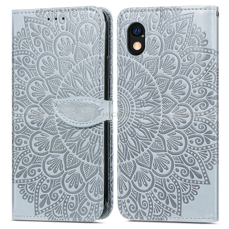 Funda de Cuero Cartera con Soporte Patron de Moda Carcasa S04D para Sony Xperia Ace III SOG08 Gris