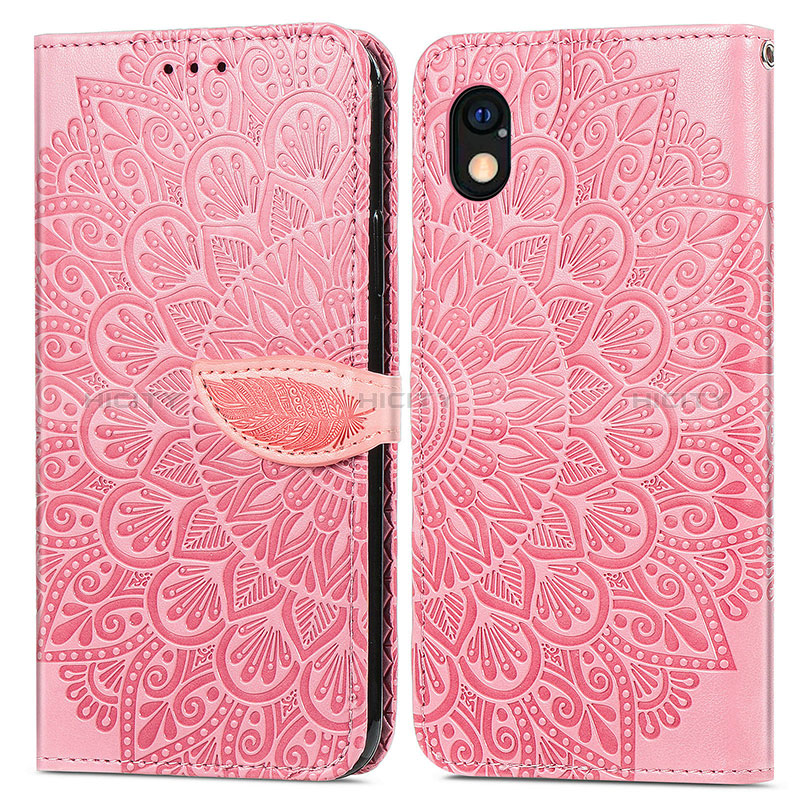 Funda de Cuero Cartera con Soporte Patron de Moda Carcasa S04D para Sony Xperia Ace III SOG08 Oro Rosa