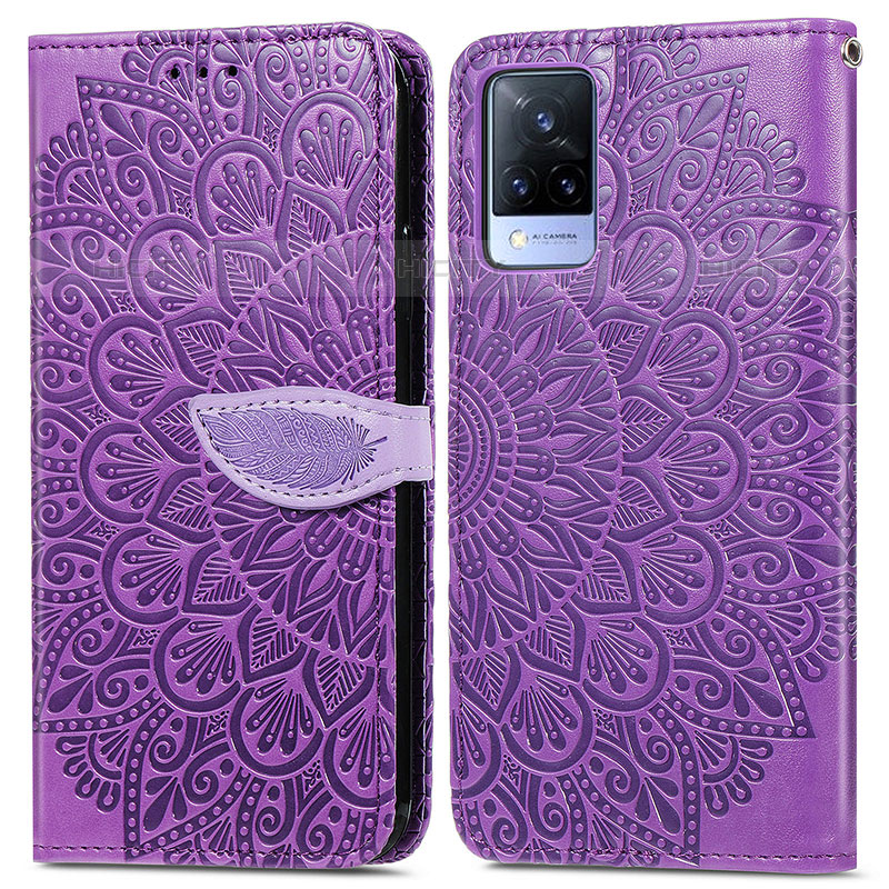 Funda de Cuero Cartera con Soporte Patron de Moda Carcasa S04D para Vivo V21s 5G