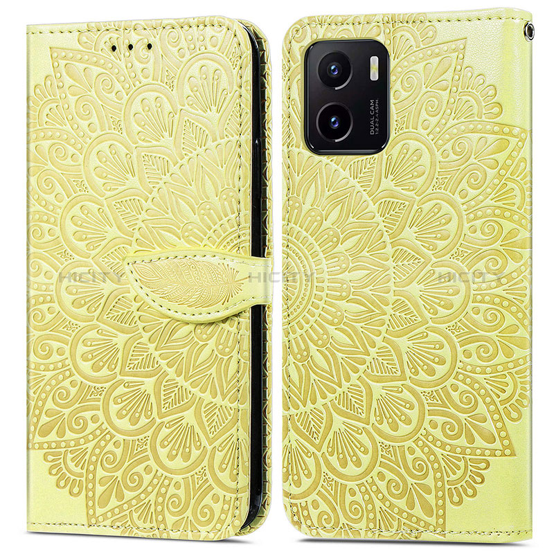 Funda de Cuero Cartera con Soporte Patron de Moda Carcasa S04D para Vivo Y15C Amarillo