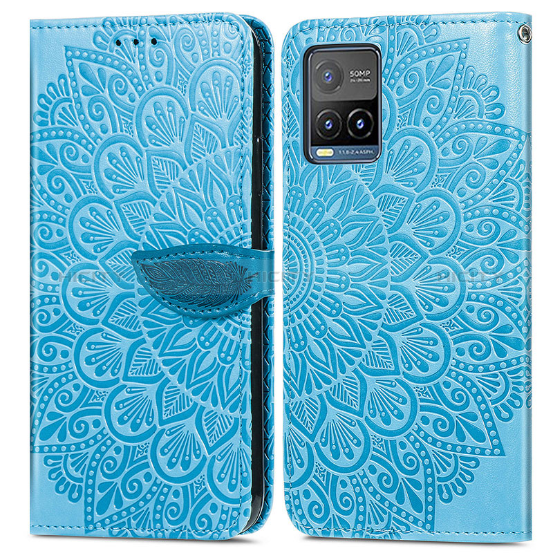 Funda de Cuero Cartera con Soporte Patron de Moda Carcasa S04D para Vivo Y33s Azul