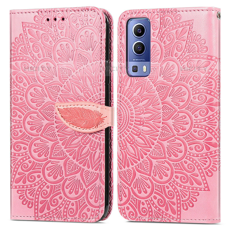 Funda de Cuero Cartera con Soporte Patron de Moda Carcasa S04D para Vivo Y52 5G Oro Rosa