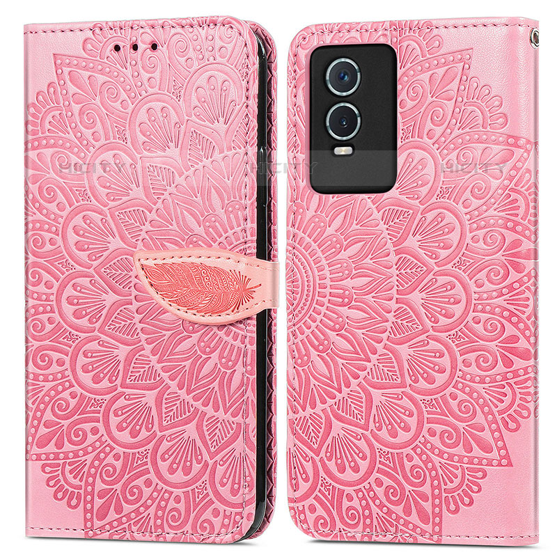 Funda de Cuero Cartera con Soporte Patron de Moda Carcasa S04D para Vivo Y74s 5G