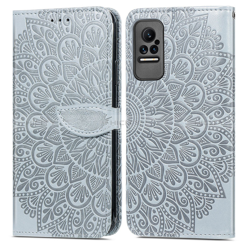 Funda de Cuero Cartera con Soporte Patron de Moda Carcasa S04D para Xiaomi Civi 5G Gris