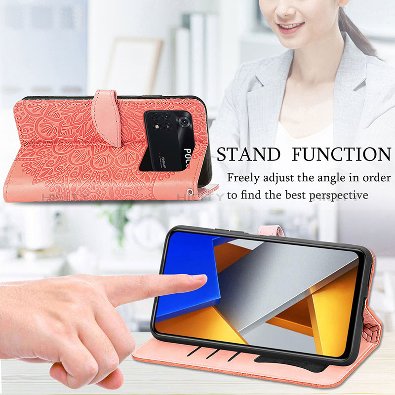 Funda de Cuero Cartera con Soporte Patron de Moda Carcasa S04D para Xiaomi Poco M4 Pro 4G