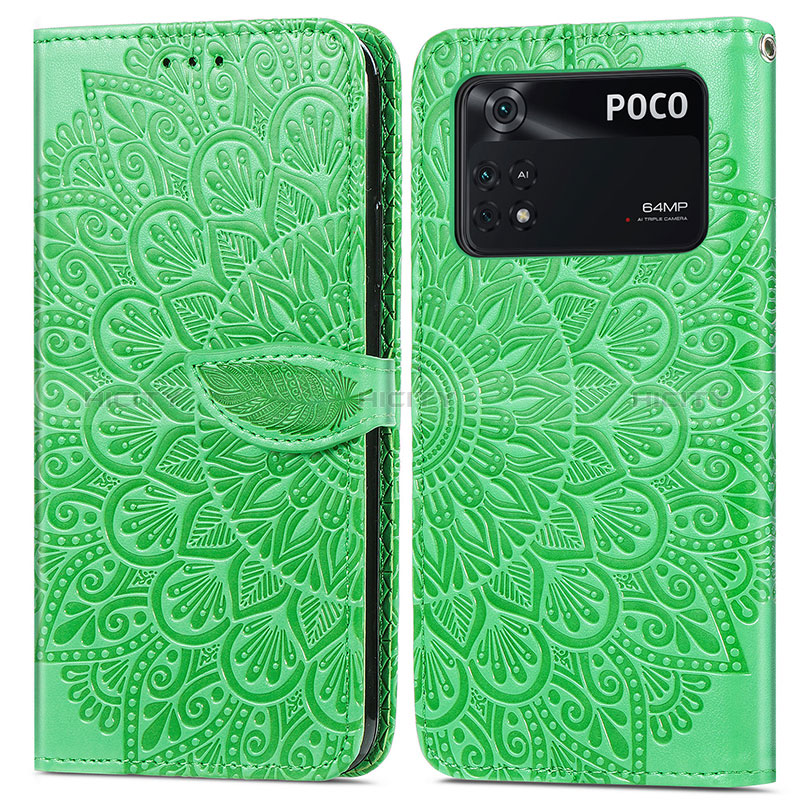 Funda de Cuero Cartera con Soporte Patron de Moda Carcasa S04D para Xiaomi Poco M4 Pro 4G