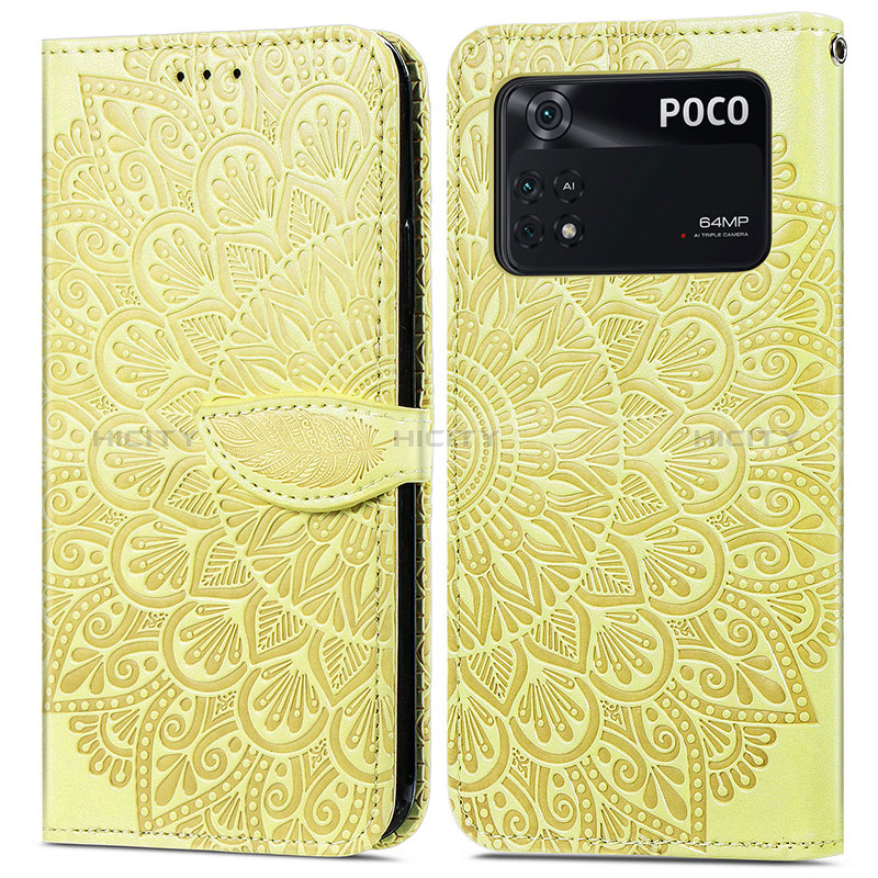 Funda de Cuero Cartera con Soporte Patron de Moda Carcasa S04D para Xiaomi Poco M4 Pro 4G