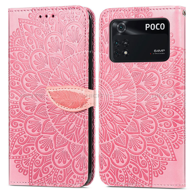 Funda de Cuero Cartera con Soporte Patron de Moda Carcasa S04D para Xiaomi Poco M4 Pro 4G