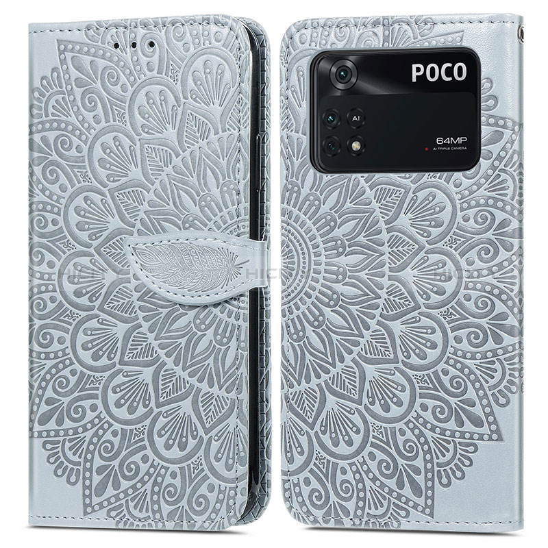 Funda de Cuero Cartera con Soporte Patron de Moda Carcasa S04D para Xiaomi Poco M4 Pro 4G