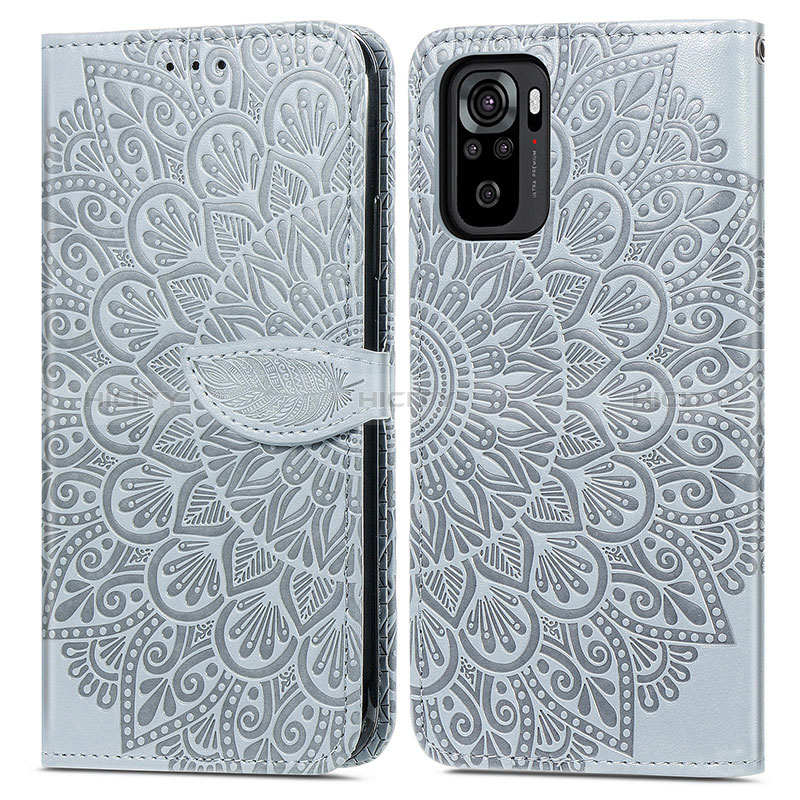 Funda de Cuero Cartera con Soporte Patron de Moda Carcasa S04D para Xiaomi Poco M5S Gris