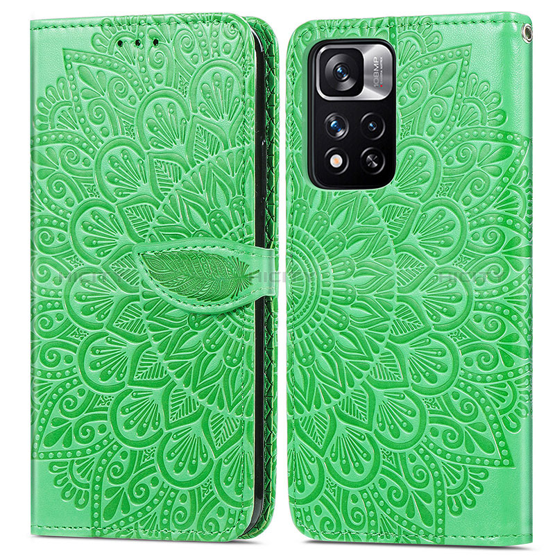 Funda de Cuero Cartera con Soporte Patron de Moda Carcasa S04D para Xiaomi Poco X4 NFC Verde