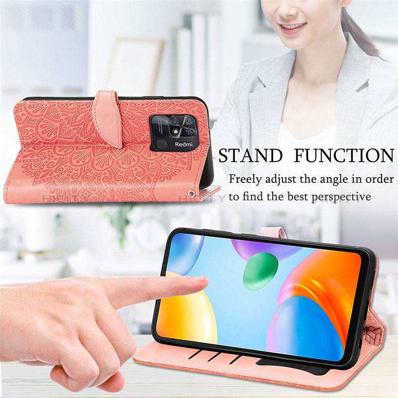 Funda de Cuero Cartera con Soporte Patron de Moda Carcasa S04D para Xiaomi Redmi 10C 4G