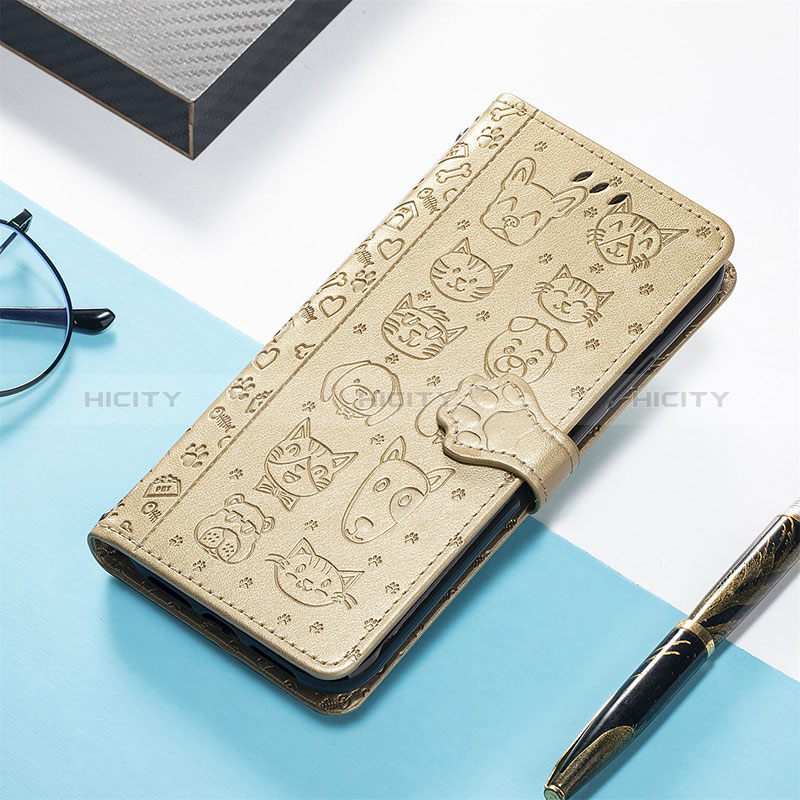 Funda de Cuero Cartera con Soporte Patron de Moda Carcasa S04D para Xiaomi Redmi 11A 4G Oro