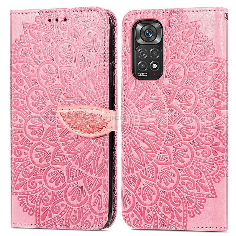 Funda de Cuero Cartera con Soporte Patron de Moda Carcasa S04D para Xiaomi Redmi Note 11 Pro 4G Oro Rosa