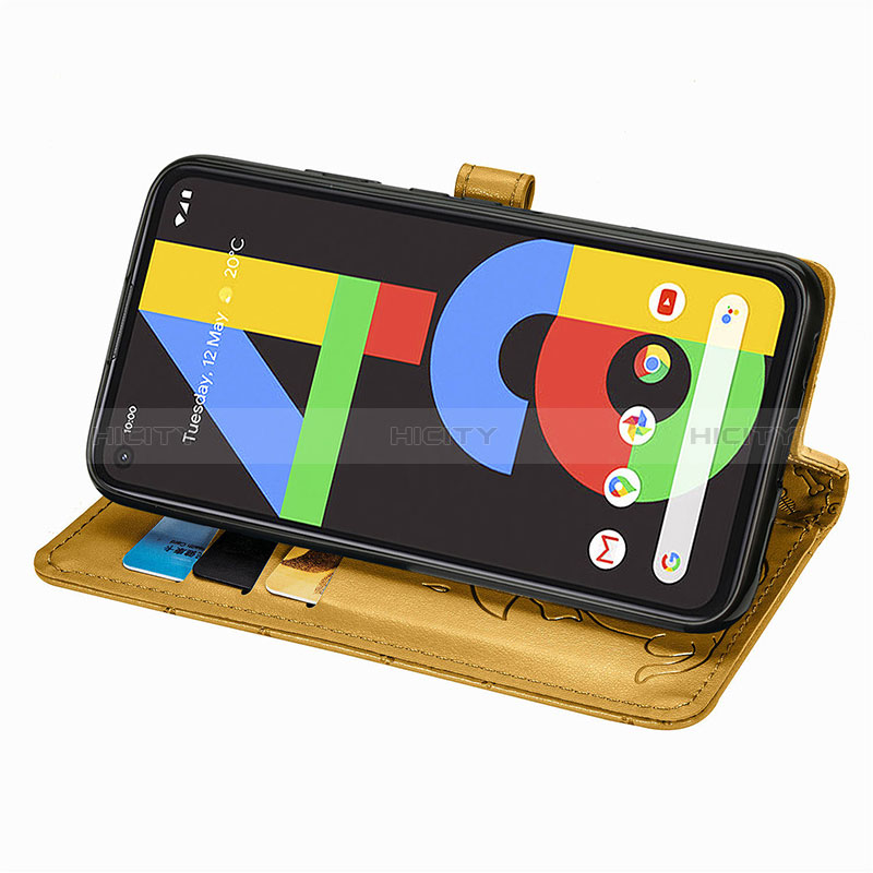 Funda de Cuero Cartera con Soporte Patron de Moda Carcasa S05D para Google Pixel 4a