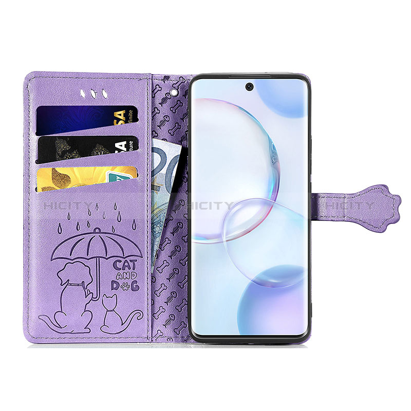 Funda de Cuero Cartera con Soporte Patron de Moda Carcasa S05D para Huawei Honor 50 5G