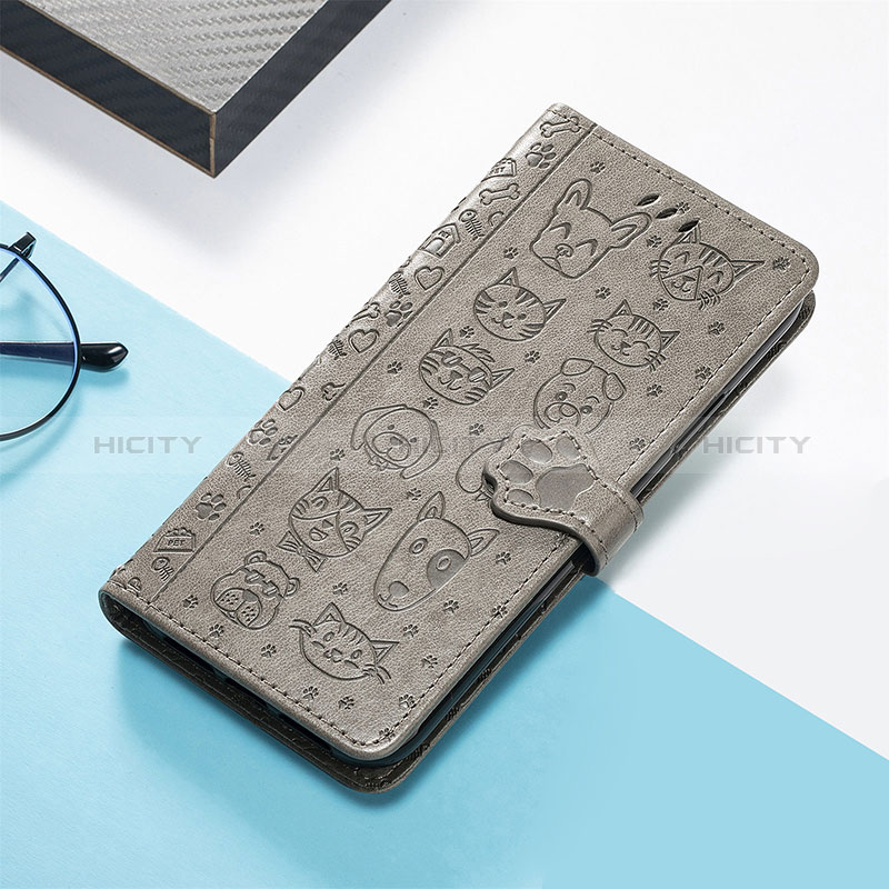 Funda de Cuero Cartera con Soporte Patron de Moda Carcasa S05D para Huawei Honor 80 Pro 5G Gris