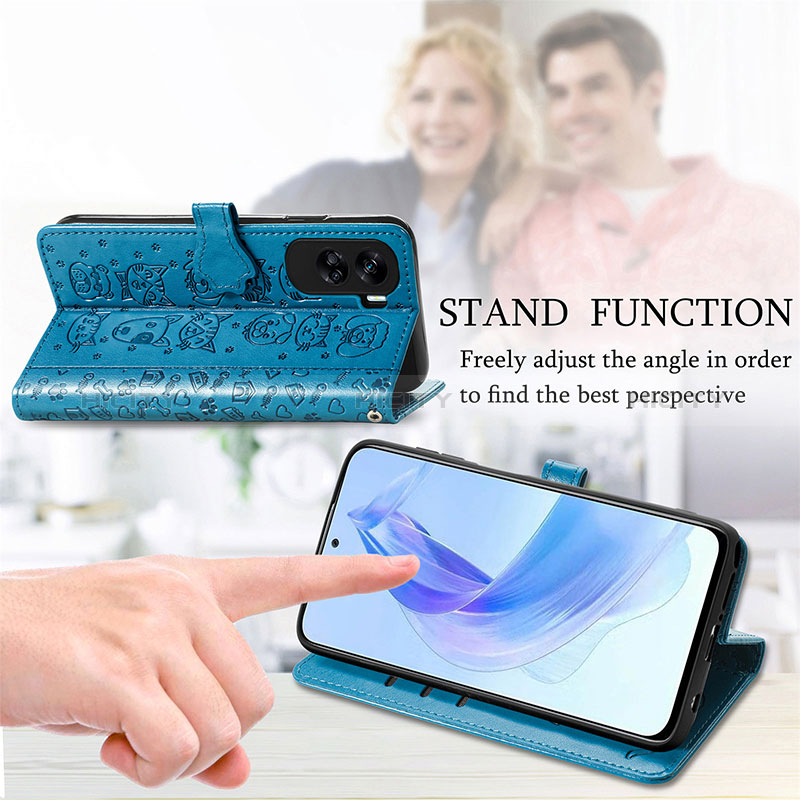 Funda de Cuero Cartera con Soporte Patron de Moda Carcasa S05D para Huawei Honor 90 Lite 5G