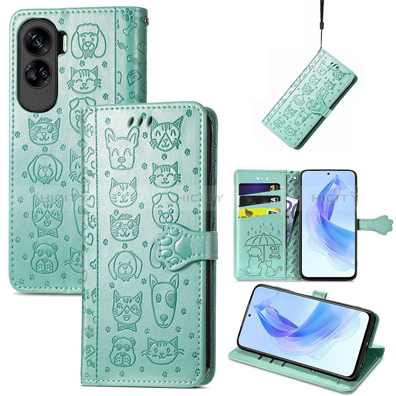 Funda de Cuero Cartera con Soporte Patron de Moda Carcasa S05D para Huawei Honor 90 Lite 5G