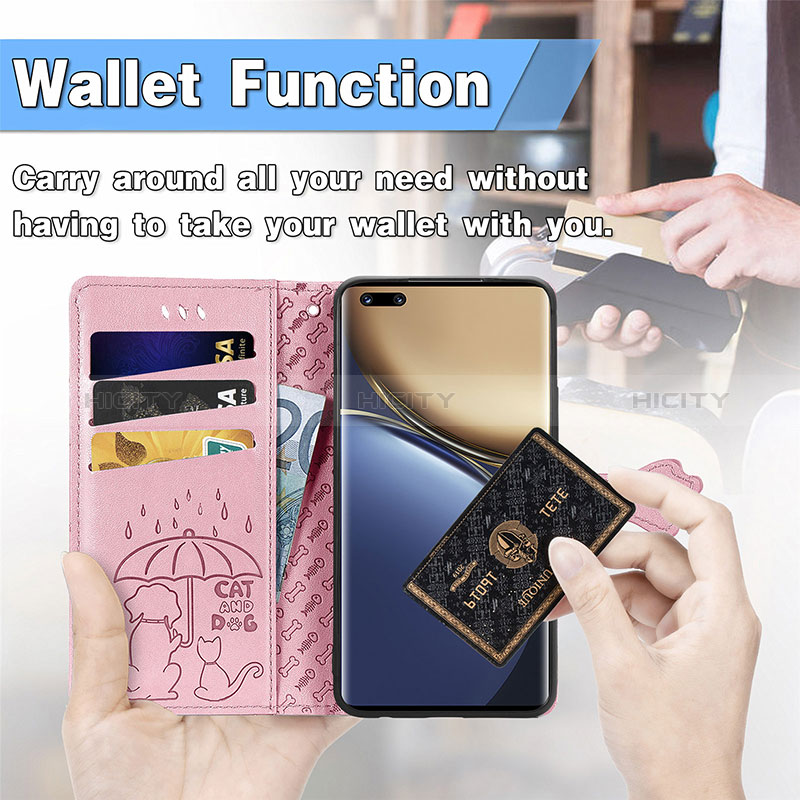 Funda de Cuero Cartera con Soporte Patron de Moda Carcasa S05D para Huawei Honor Magic3 5G