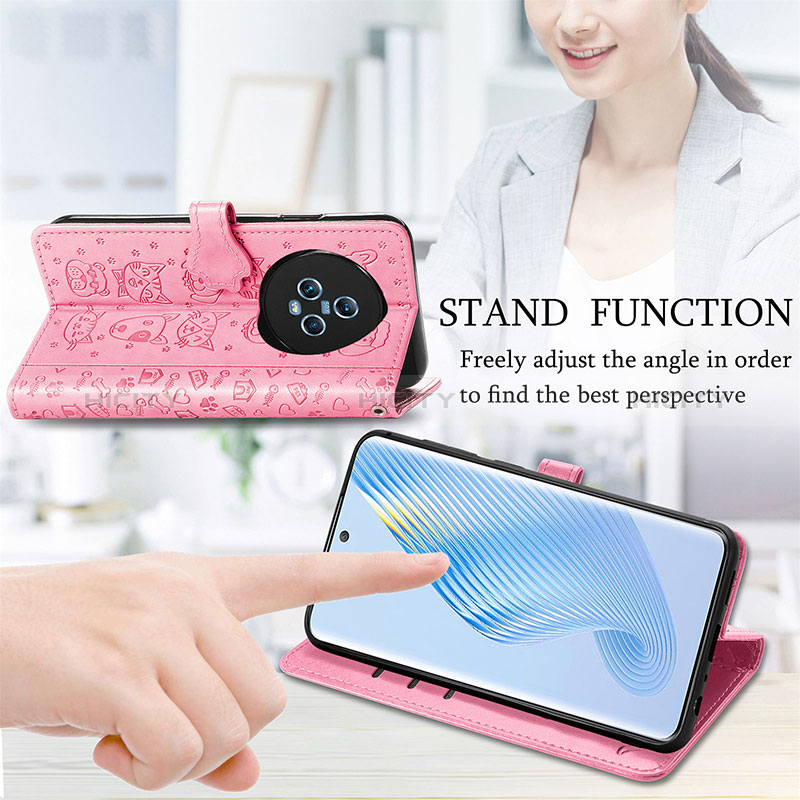 Funda de Cuero Cartera con Soporte Patron de Moda Carcasa S05D para Huawei Honor Magic5 5G