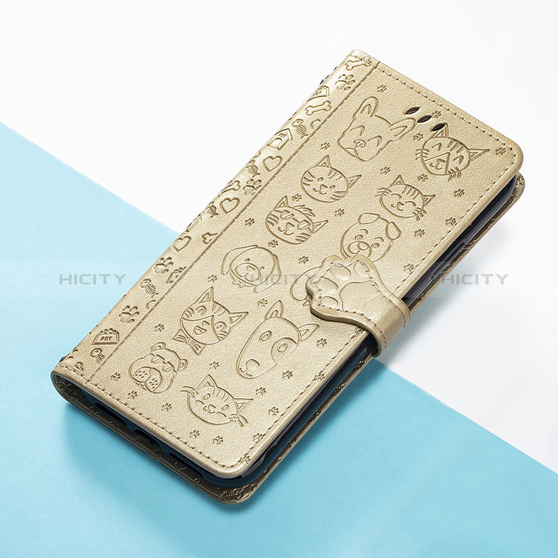 Funda de Cuero Cartera con Soporte Patron de Moda Carcasa S05D para Huawei Nova 9 Oro