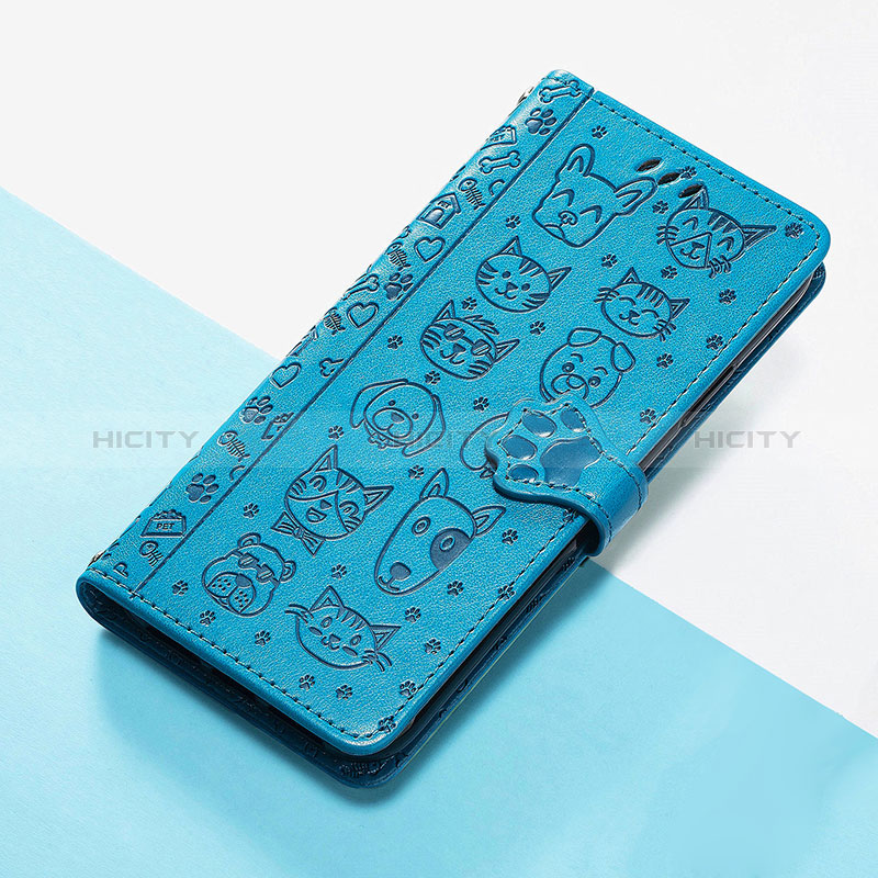 Funda de Cuero Cartera con Soporte Patron de Moda Carcasa S05D para Huawei Nova Y70 Azul