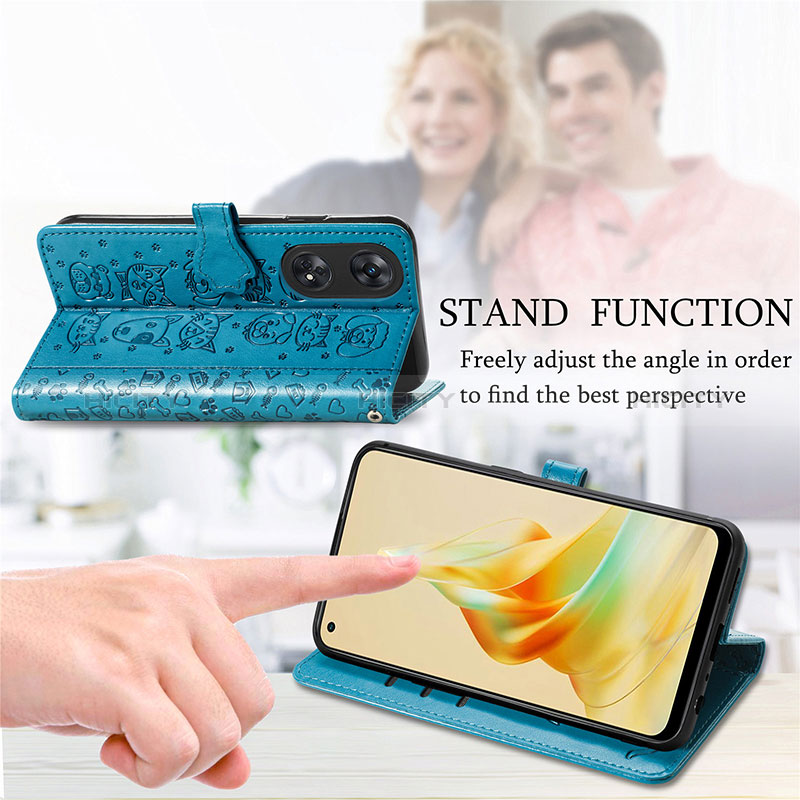 Funda de Cuero Cartera con Soporte Patron de Moda Carcasa S05D para Oppo Reno8 T 4G